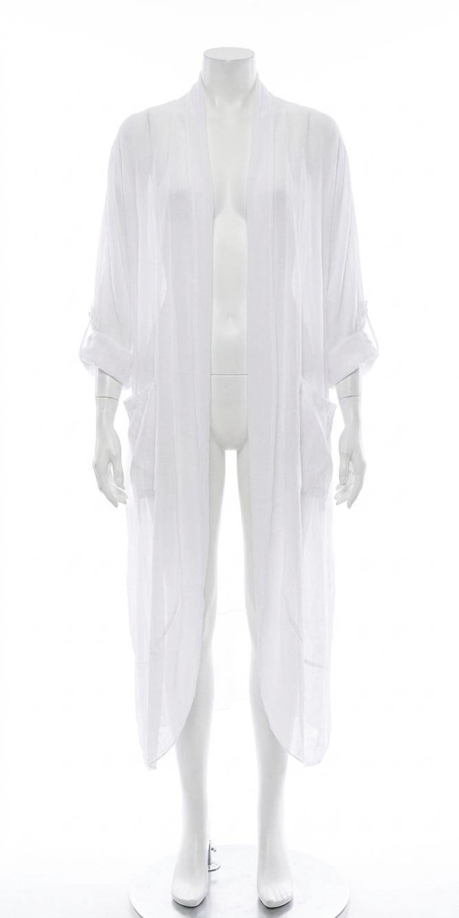 NEW GIGI MODA prato open front cardigan in white